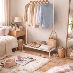 ハンガーラック 白の画像