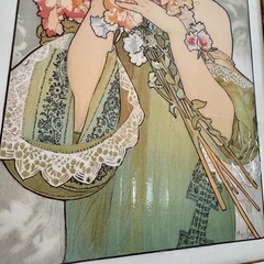 アルフォンス・ミュシャ 複製画『花』豪華額装入り ゲル加工の画像