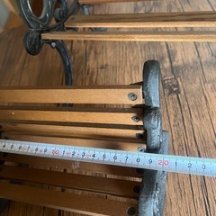 お話し中です　レトロなミニベンチ　大小セットの画像