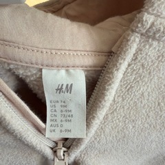 H&M フリースフード付きアウター US 6-9M ベビーアウターの画像