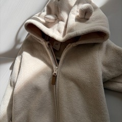 H&M フリースフード付きアウター US 6-9M ベビーアウターの画像