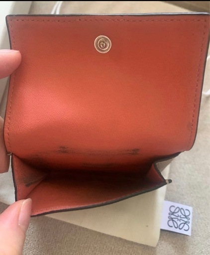 【正規品】LOEWE ロエベ　三つ折り財布 ベージュ/オレンジ　箱・保存袋付き
