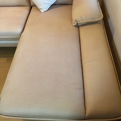 L字カウチソファ3人掛け(付属クッション2個付き)／2023年購入／美品／取りに来られる方の画像