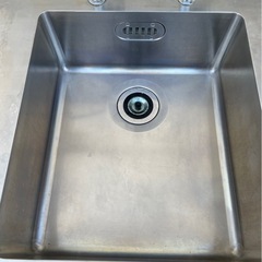 特注品 業務用 1槽シンク 2口蛇口付き 幅950×奥700×高さ850(mm) 台付シンク 流し台 厨房機材 手洗い 一層シンク 1層 台付きシンク 大阪の画像