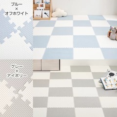 タンスのゲン ジョイントマット 12畳用 96枚 ノンホルムアルデヒド 抗菌 防臭 防音 サイドパーツ付き 赤ちゃんの画像