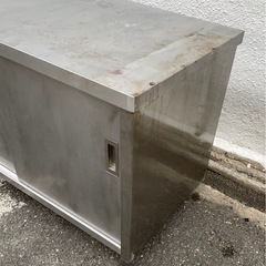 業務用 キャビネット 作業台 調理台 1200×600×800 スライド扉 置き棚 収納棚 食器棚 キャビネット形作業台 厨房 テーブル収納 大阪発の画像