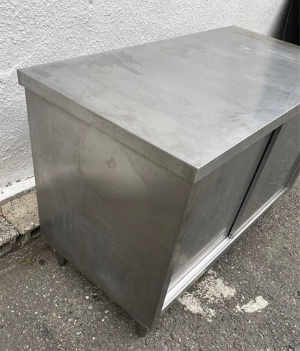 業務用 キャビネット 作業台 調理台 1200×600×800 スライド扉 置き棚 収納棚 食器棚 キャビネット形作業台 厨房 テーブ