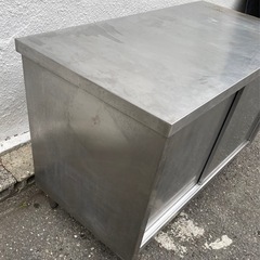 業務用 キャビネット 作業台 調理台 1200×600×800 スライド扉 置き棚 収納棚 食器棚 キャビネット形作業台 厨房 テーブル収納 大阪発の画像