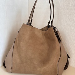 COACH コーチ　プレミアム　スエード&レザートートショルダー　トートバッグの画像