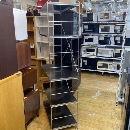 4/7値下げしました?超人気?無印良品 MUJI　ステンレスユニットシェルフ 収納  4段 オールステンレス NO.3034F