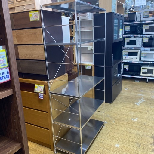 4/7値下げしました?超人気?無印良品 MUJI　ステンレスユニットシェルフ 収納  4段 オールステンレス NO.3034F