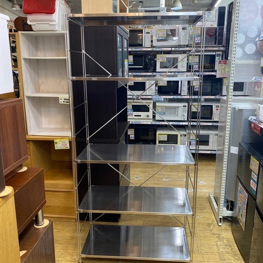 ?超人気?無印良品 MUJIステンレスユニットシェルフ 収納 4段 オール 