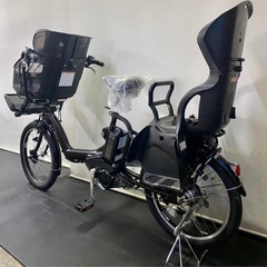 1年保証 送料無料　ブリヂストン　20インチ　子供乗せ　3人乗り　茶色　電動アシスト自転車　g328の画像