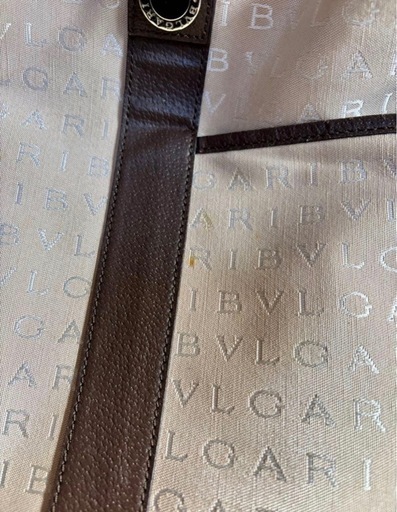 BVLGARI ロゴマニア トートバッグ　A4◎ キャンバス　総柄　ビーゼロワン