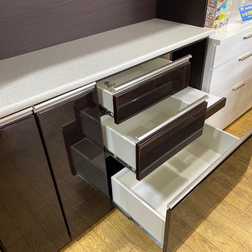 ⚜️高級感⚜️NITORI アルミナ2 レンジボード キッチンボード 食器棚 キッチン収納 ニトリ NO.3013F