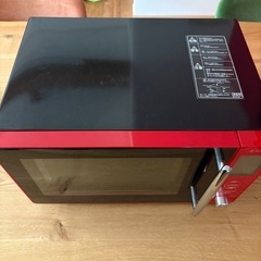 電子レンジ   レトロデザイン レッドの画像