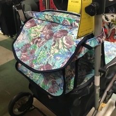 ジャングルジャングル貝塚店　シルバーカー　ウォーキングステッキキャスター　花柄　ブレーキ付き　折りたたみ　中古　貝塚市　二色浜の画像