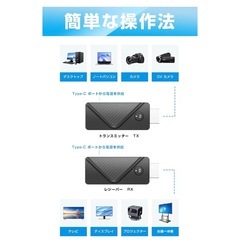 【新品未開封】ワイヤレス HDMI 送受信機セット 黒「日本技適認証済」最大30m無線伝送 1080P 60Hz WIFI&設定不要 の画像