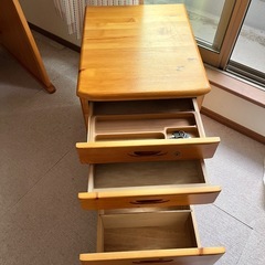 木製学習机 引き出し付きの画像
