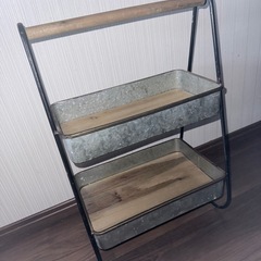 アイアンwood2段ラックの画像