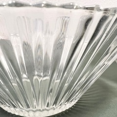 リブ模様　ガラス製ボウル 昭和レトロ③の画像