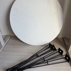 ✨おしゃれダイニングセット(ダイニングテーブル、椅子二つ、フレーム付きの飾り（ウォールアート）｜椅子完成済み・テーブル簡単組立😊の画像