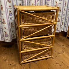 ラタン　引き出しの画像