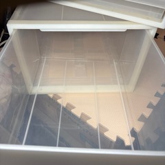 無印　ポリプロピレン　収納ケース　中 2点セット　 約幅３４×奥行４４．５×高さ２４ｃｍの画像
