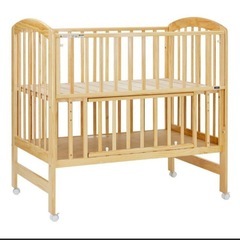 KATOJI カトージ ベビーベッド (収納板付)+固わた敷布団 床板の高さが70cmでかがまずにお世話ができるハイポジション【内寸：70×120cm】【使用期間：生後24ヶ月以内】の画像