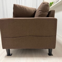 3人掛けソファー【オットマン付き】_ブラウンの画像