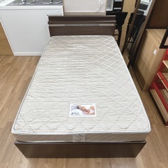 【🐤買取市場 柴田店】I321 🌈 ジモティー限定価格！ 家具のマルマン＆万歳家具 セミダブルベッド ⭐ クリーニング済の画像