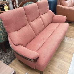 【🐤買取市場 柴田店】I764 🌈 ジモティー限定価格！ NITORI 3Pソファ 布張りタイプ ⭐ クリーニング済の画像