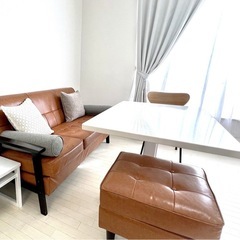 【美品】ビンテージ風 キャメル色 カウチソファー 3人掛けの画像