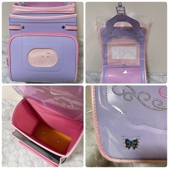 【新品未使用】ランドセル 女の子 小学校 紫 大容量 刺繍 軽量 A4ファイル パープルの画像