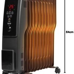 iimono117 オイルヒーター 高性能 11枚フィン 8～10畳 (つや消しブラック) パネル ヒーター 500W 700W 1200W デジタル表示 S型フィン 暖房 電気ストーブの画像