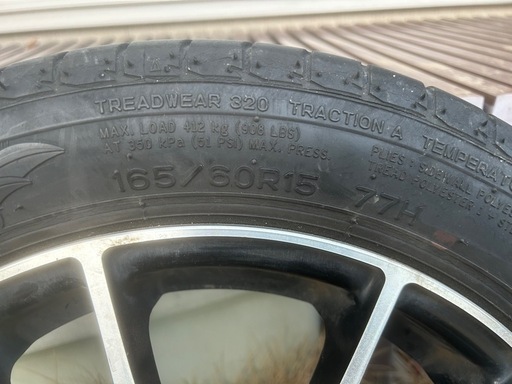 165/60R15?アルミ付き?夏用タイヤ☀️値引き不可?即決価格