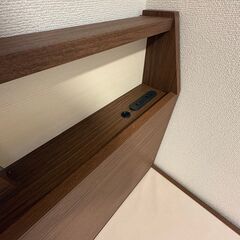 【引取限定】ニトリ セミダブルベッドフレーム「アザン3」ミドルブラウンの画像