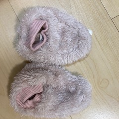 ベビー うさぎ耳 もこもこ カバーオール ロンパース ピンク 80の画像