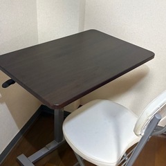 デスクセット チェア付 昇降デスク 昇降式デスク 昇降テーブル 昇降式テーブル キャスター付き デスク イス 折りたたみ椅子 折りたたみ セット勉強机 テレワーク ブラウン  無料の画像
