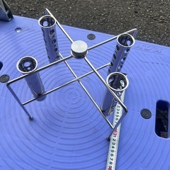 ステンレス製　釣竿立て　4本用　ロッドスタンド　倉庫保管品の画像