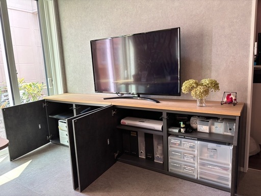 IKEA  ベストー　テレビ台　グレー　シェルフ