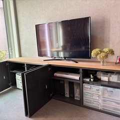 IKEA  ベストー　テレビ台　グレー　シェルフの画像