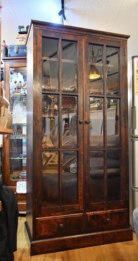 ●近郊格安配送(#^.^#)●北海道民芸家具●樺材　書棚　中古品●相模原　横浜●北斗民芸　和光　旭川家具　キャビネット　ブックシェルフ