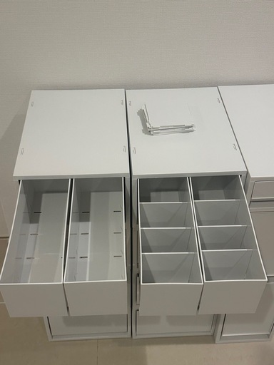 【大量・美品】無印良品 再生PP収納ケース＆ストッカーセット（透けないホワイトグレー）