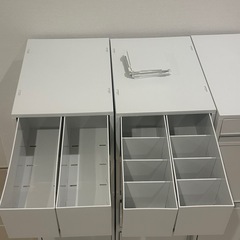 【大量・美品】無印良品 再生PP収納ケース＆ストッカーセット（透けないホワイトグレー）の画像