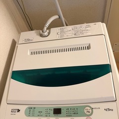 洗濯機、4.5キロ　、2019年製造の画像