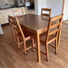 【3/30(月)午前中限定】IKEA ダイニングテーブル　JOKK MOKK（ヨックモック）　椅子4脚セット の画像