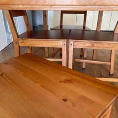 【3/30(月)午前中限定】IKEA ダイニングテーブル　JOKK MOKK（ヨックモック）　椅子4脚セット の画像