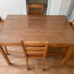 【3/30(月)午前中限定】IKEA ダイニングテーブル　JOKK MOKK（ヨックモック）　椅子4脚セット の画像