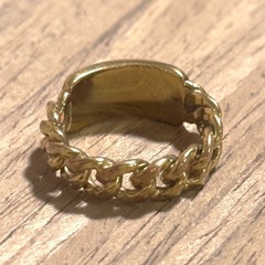 極美品　A.P.C.　Darwinリング　チェーン　ロゴプレート　ゴールドの画像